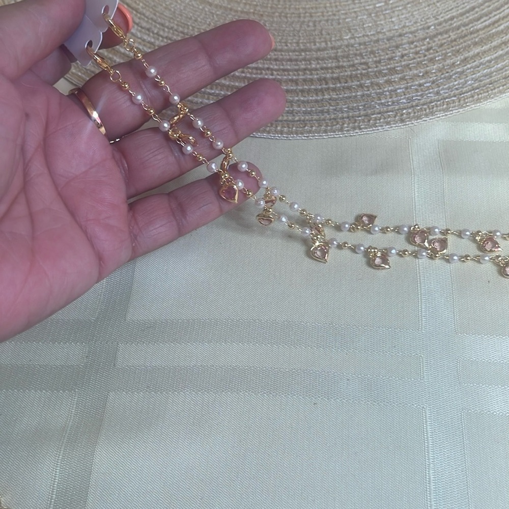 BN: Ankle bracelets pearls and hearts
